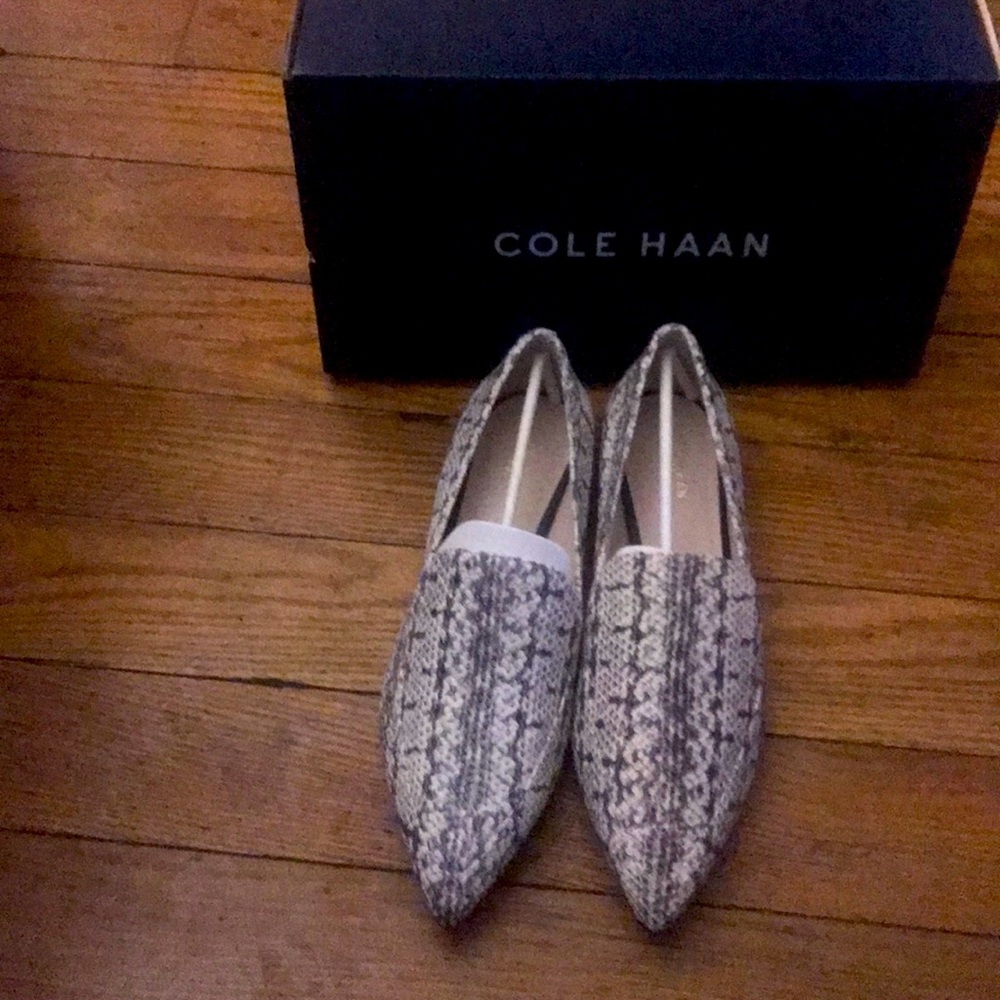 Cole Haan Brie skimmer natural python leather